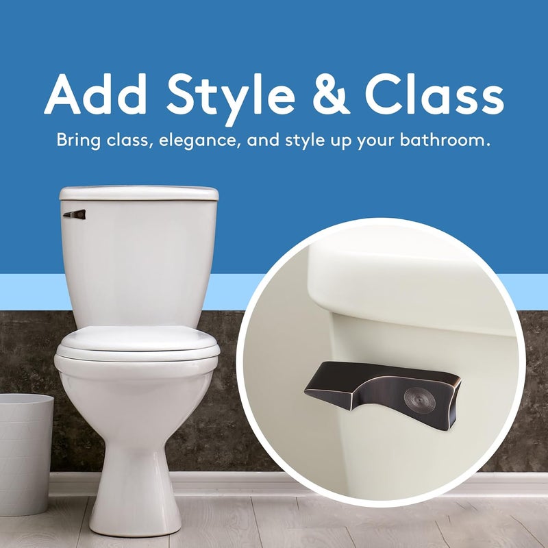 RAVINE Toilet Handle Replacement- American Standard Toilet Flush Handle with Elegant Design, Durable Toilet Flush Lever Front Mount - Easy to Install Toilet Bowl Handle Replacement (Brushed Bronze) - Image 2